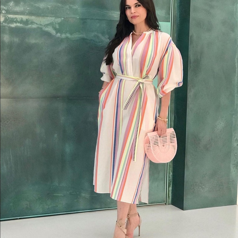 LemLem x H&M Lyocell Blend Kaftan Dress M Stripes